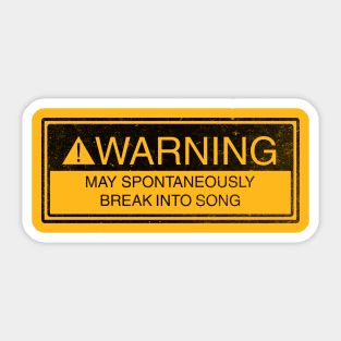 WARNING Sticker